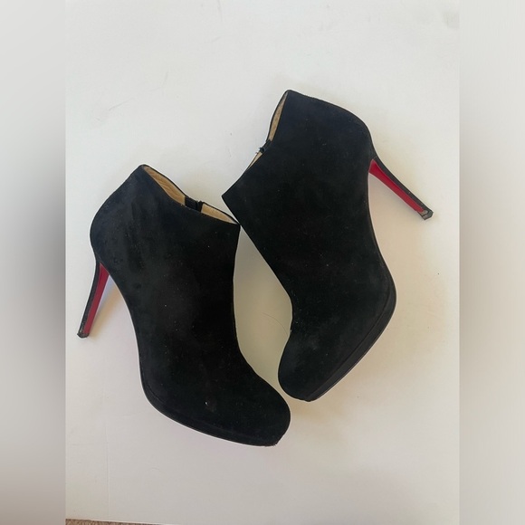 Christian Louboutin Black Suede leather Ankle boots 100mm EU 40 - Picture 5 of 10